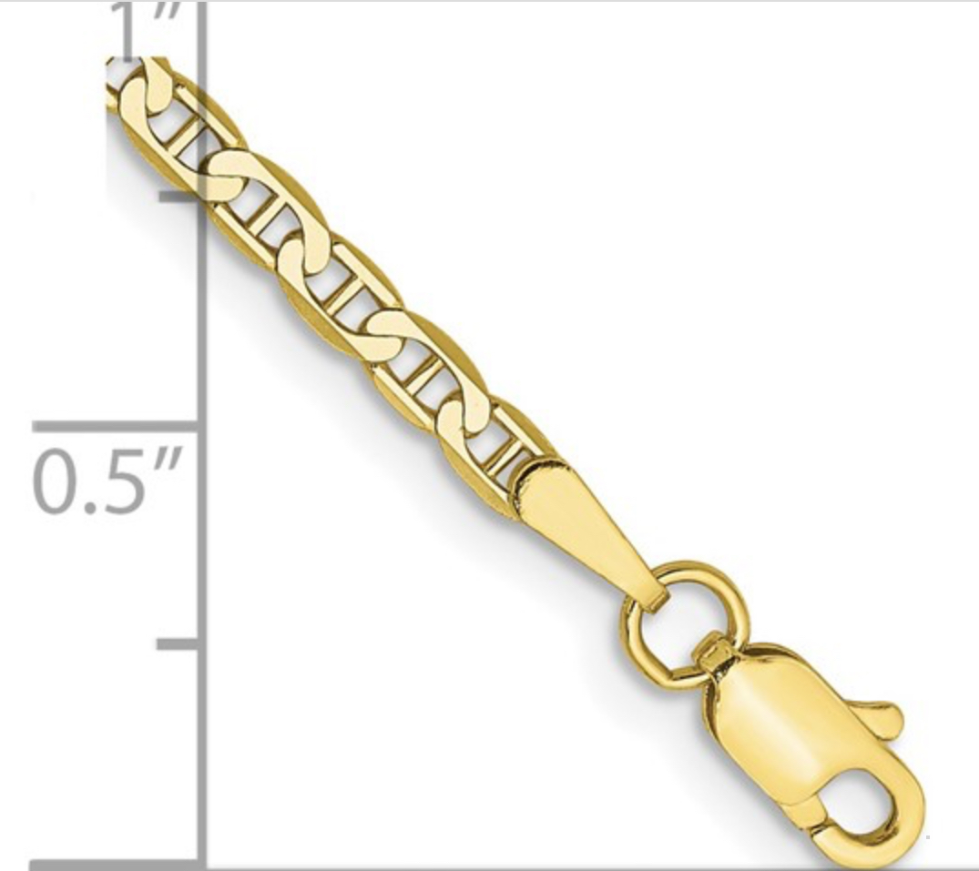 Flat Anchor Link Anklet Anklet Platinum Jewelers MS Flat Anchor Link Anklet - Image 3