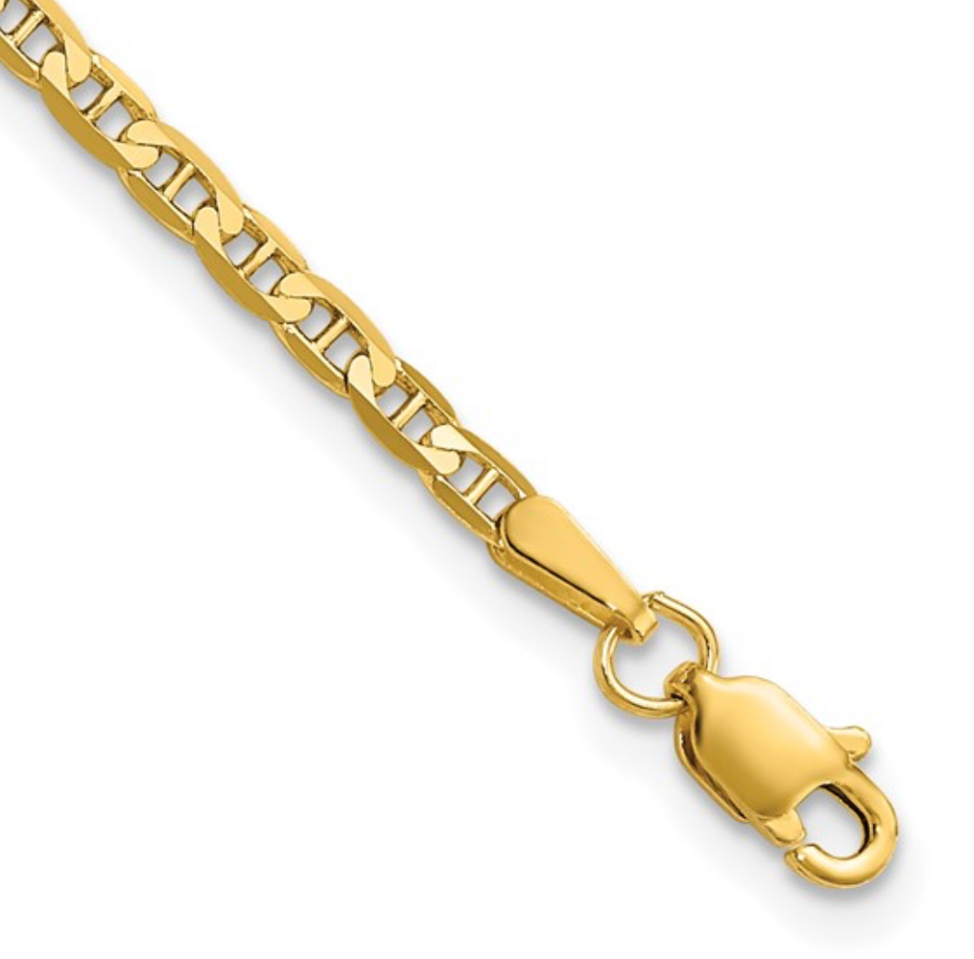 Flat Anchor Link Anklet Anklet Platinum Jewelers MS Flat Anchor Link Anklet - Image 2