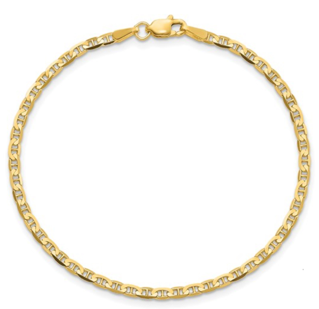 Flat Anchor Link Anklet Anklet Platinum Jewelers MS Flat Anchor Link Anklet
