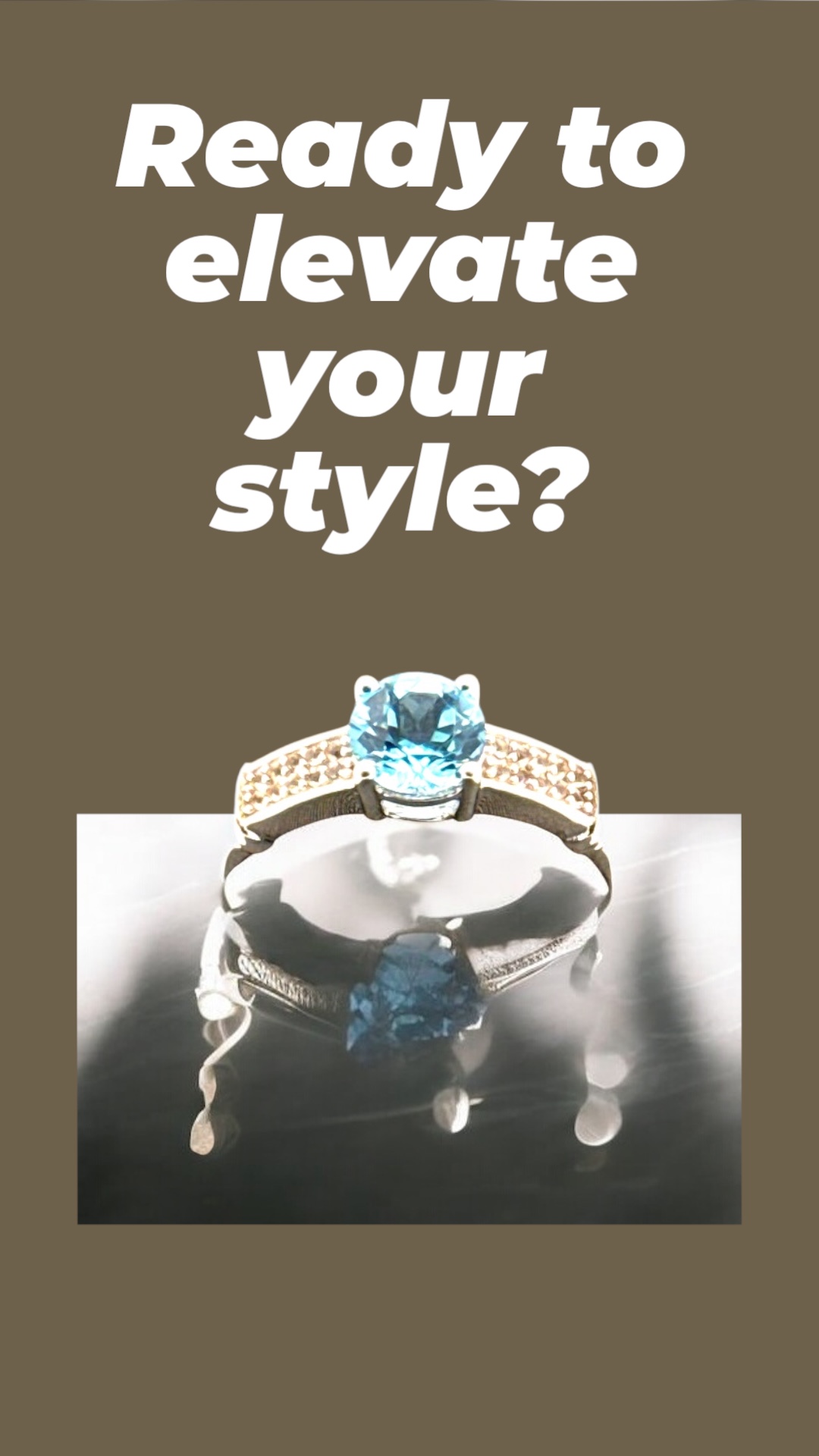 1 Carat Round Swiss Blue Topaz with White Topaz Accent Sterling Silver Ring Blue Topaz Platinum Jewelers MS 1 Carat Round Swiss Blue Topaz with White Topaz Accent Sterling Silver Ring - Image 2