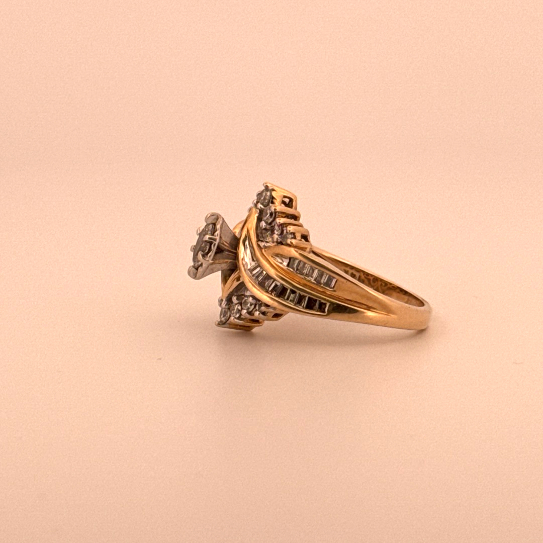 14kt Yellow Gold Marquise Diamond Bridal Ring Bridal Platinum Jewelers MS 14kt Yellow Gold Marquise Diamond Bridal Ring - Image 3