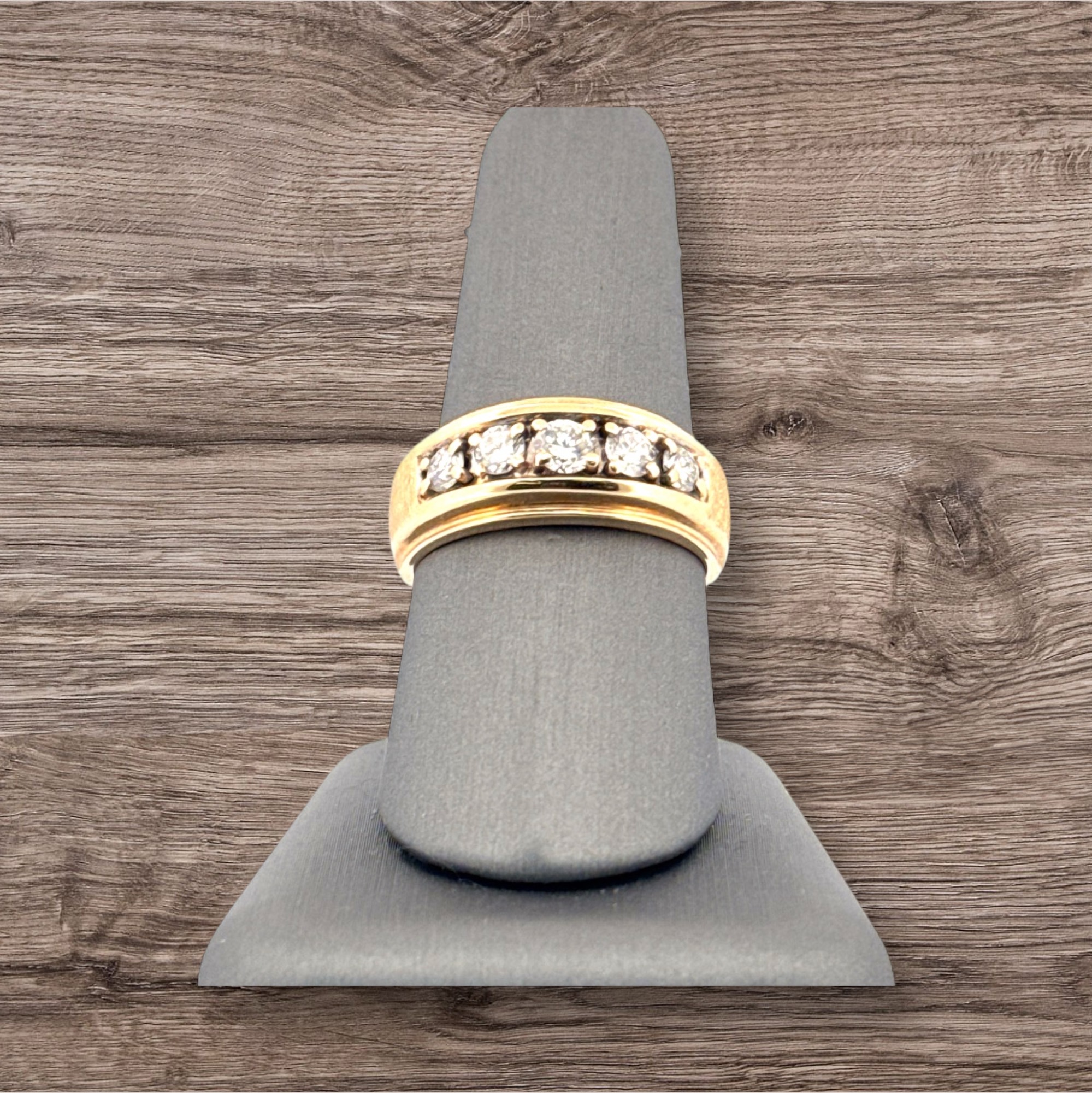 14kt Yellow Gold Men’s Diamond Band Consignment Platinum Jewelers MS 14kt Yellow Gold Men's Diamond Band - Image 2