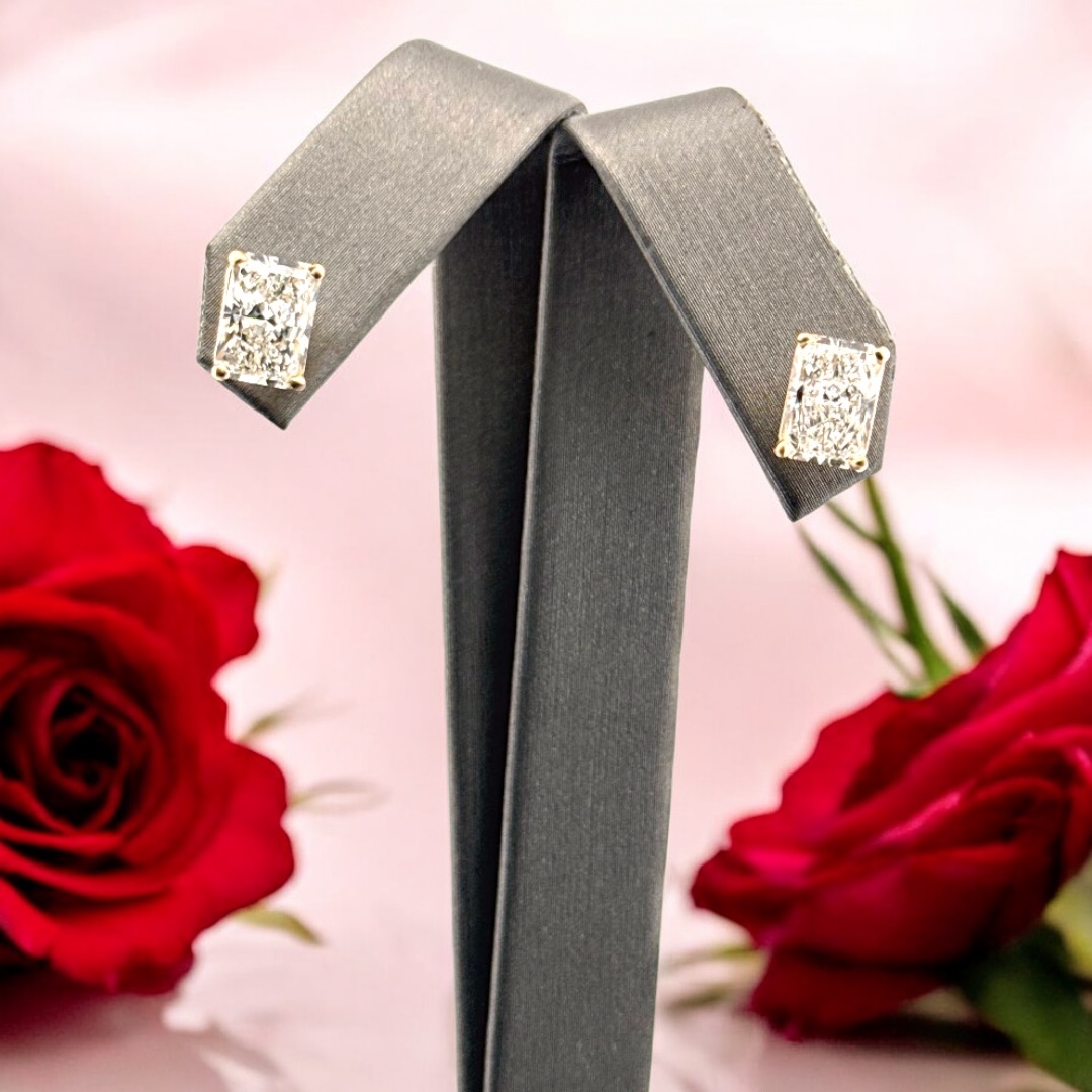 14kt 2.88 TW LG Diamond Stud Earrings IGI Certified Diamond Fashion Platinum Jewelers MS 14kt 2.88 TW LG Diamond Stud Earrings IGI Certified - Image 2