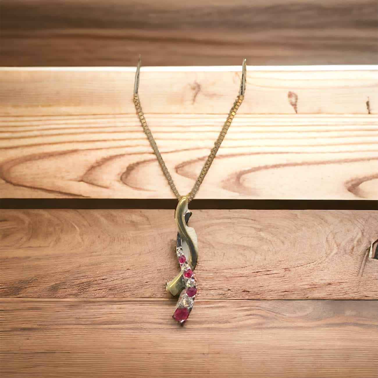10kt Yellow Gold Ruby Necklace Ruby Platinum Jewelers MS 10kt Yellow Gold Ruby Necklace