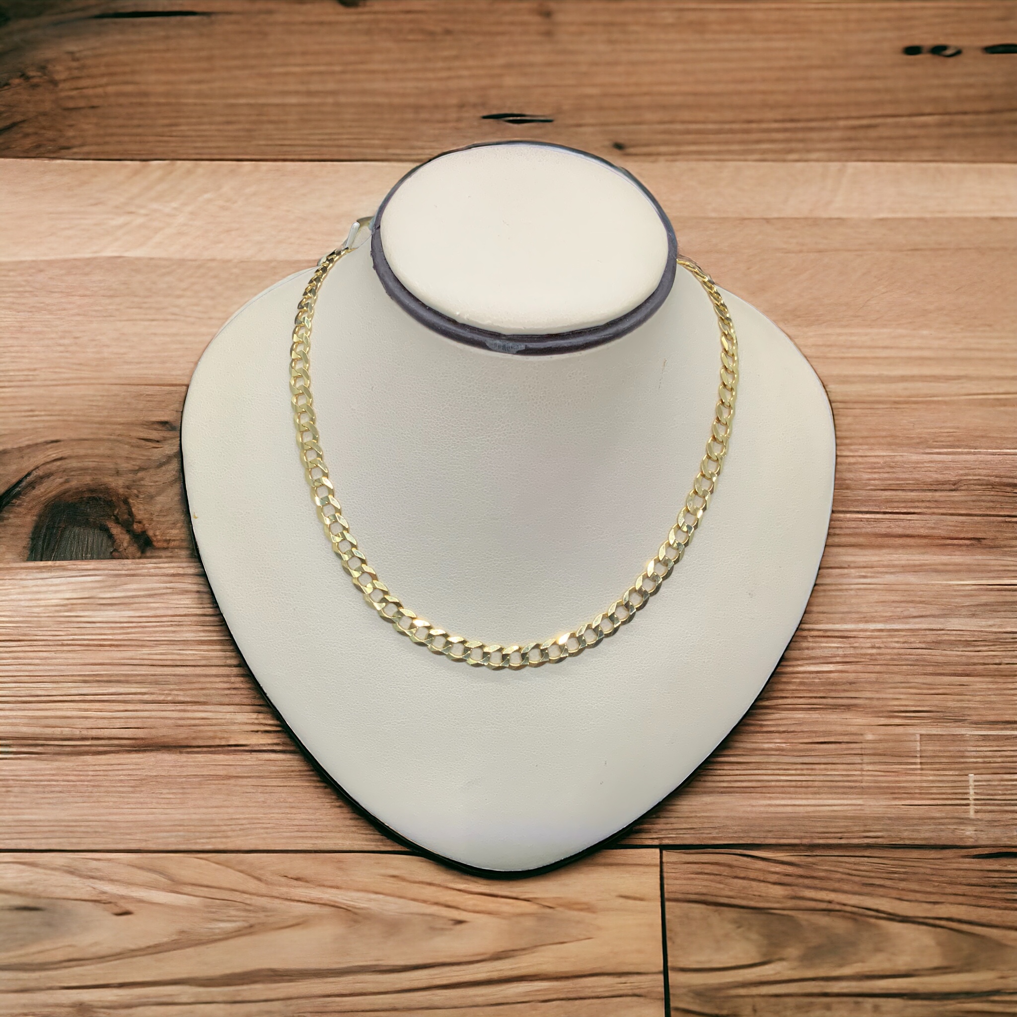 10K Yellow Gold 22″ Curb Link Necklace 5.25 MM Necklace Platinum Jewelers MS 10K Yellow Gold 22" Curb Link Necklace 5.25 MM