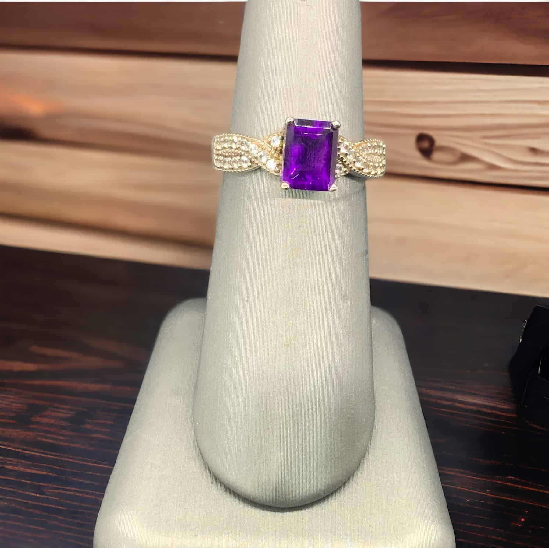 Amethyst White Sapphire Ring Amethyst Platinum Jewelers MS Amethyst White Sapphire Ring