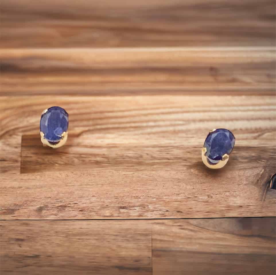 Sapphire Oval Studs Sapphire Platinum Jewelers MS Sapphire Oval Studs